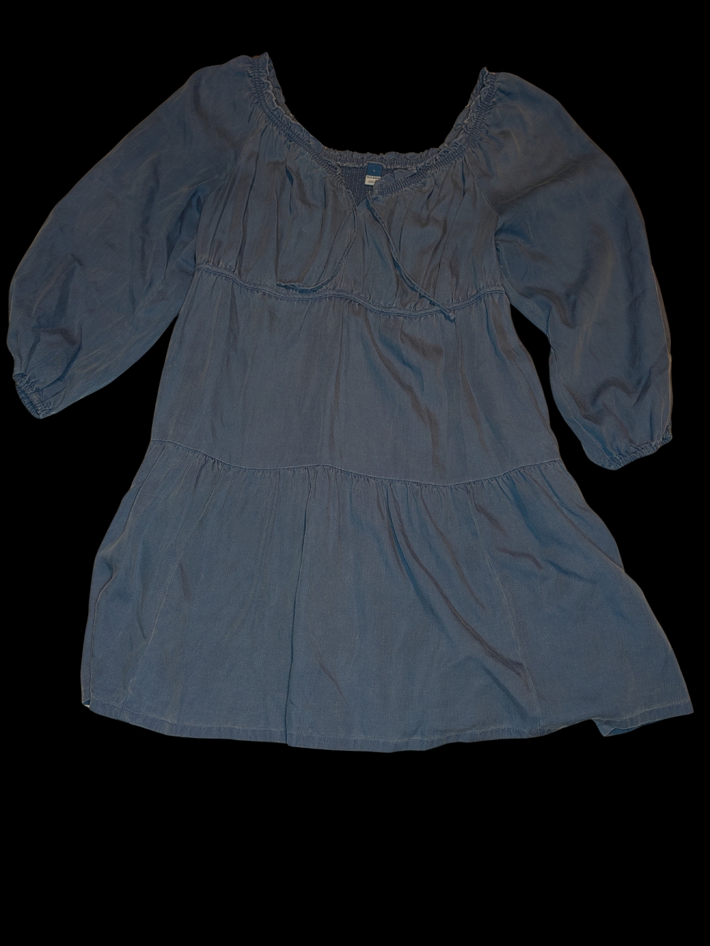 Old Navy Blue Tiered Peasant Midi Dress